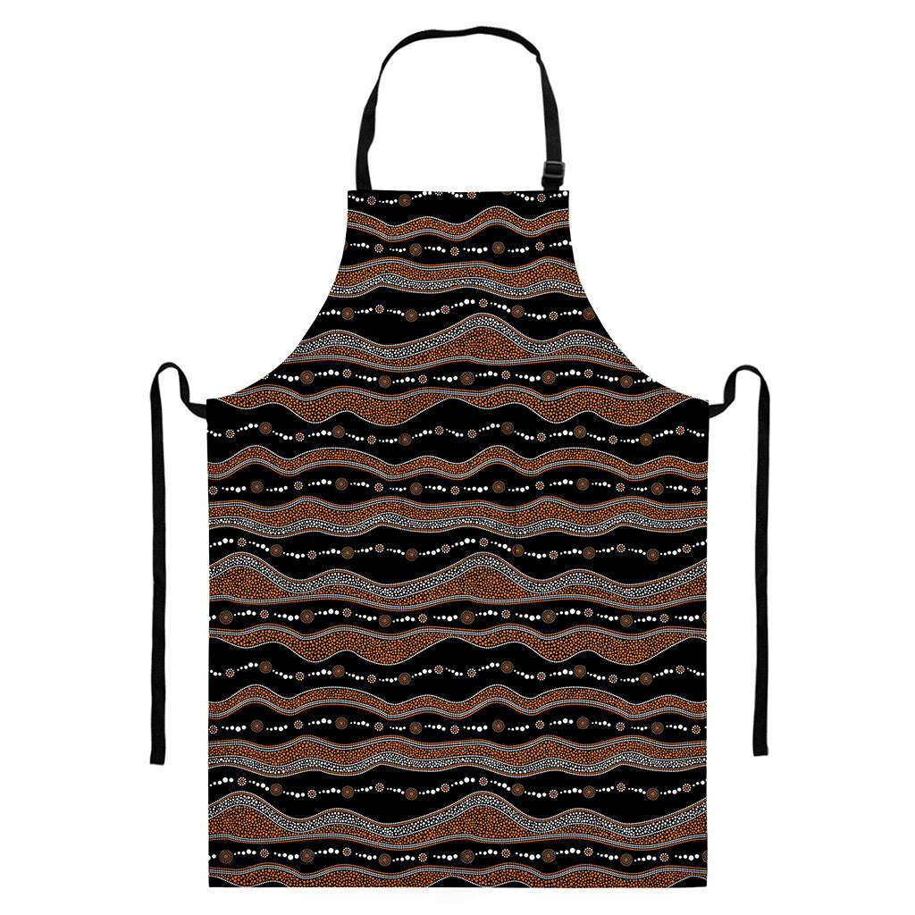 Australian Aboriginal Indigenous Print Bib Apron With Pocket
