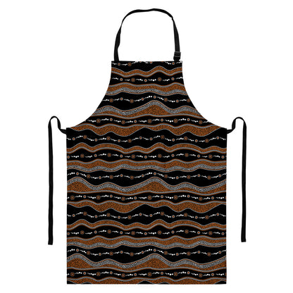 Australian Aboriginal Indigenous Print Bib Apron With Pocket