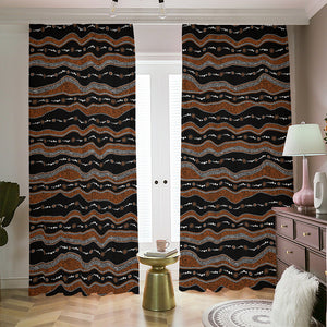 Australian Aboriginal Indigenous Print Blackout Pencil Pleat Curtains