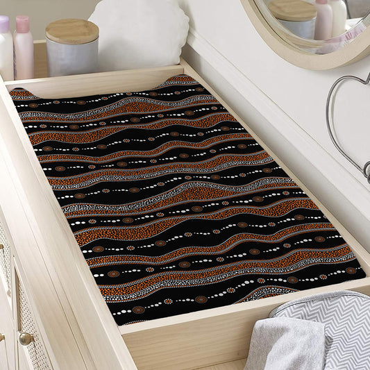Australian Aboriginal Indigenous Print Changing Pad Cover