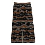 Australian Aboriginal Indigenous Print Cotton Front Slit Maxi Skirt