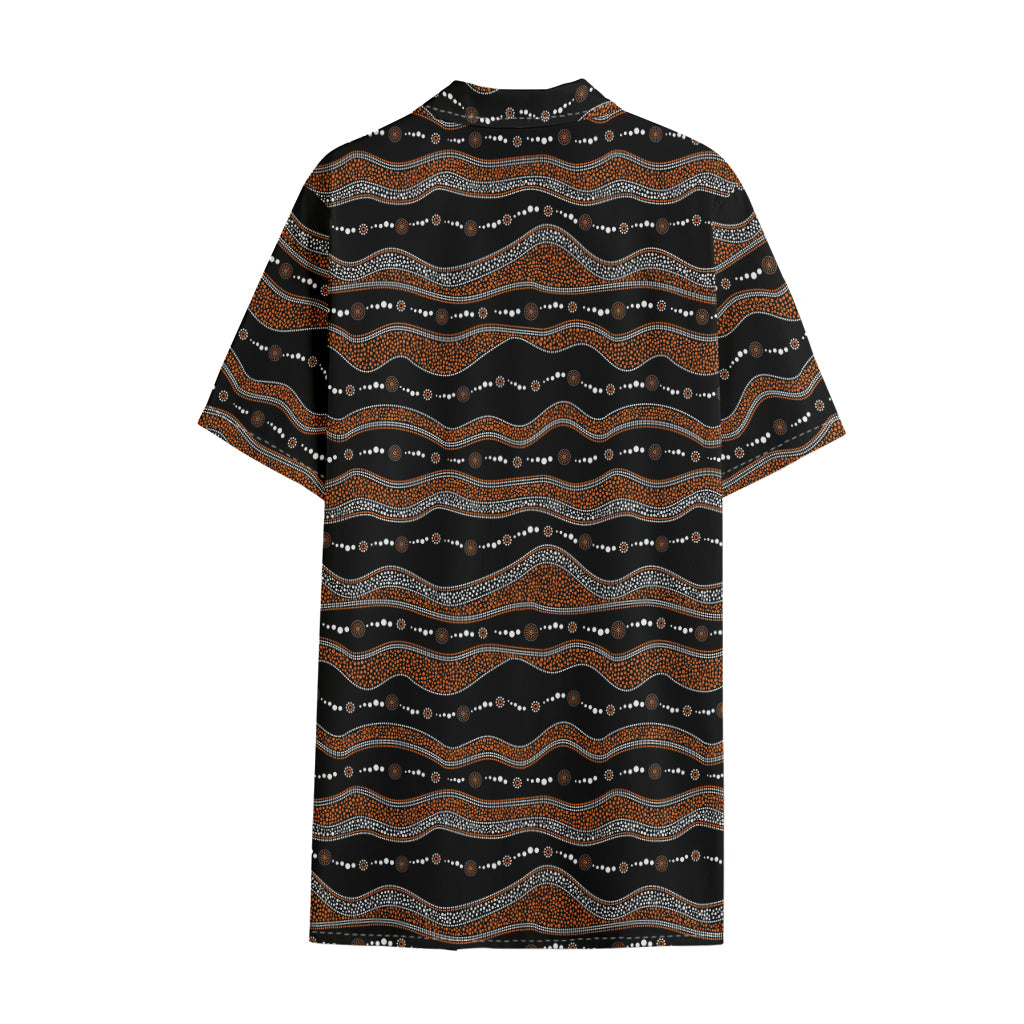 Australian Aboriginal Indigenous Print Cotton Hawaiian Shirt
