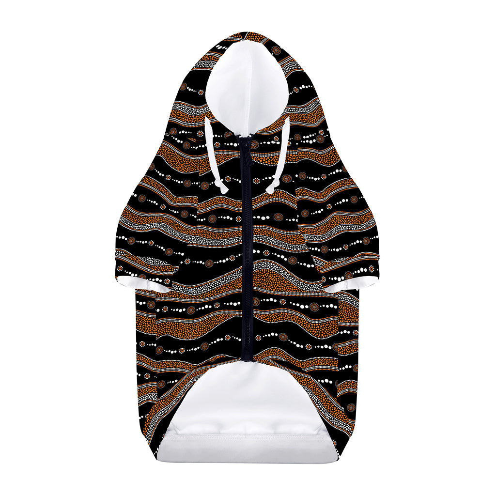 Australian Aboriginal Indigenous Print Dog Zip Up Hoodie