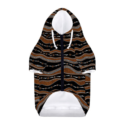 Australian Aboriginal Indigenous Print Dog Zip Up Hoodie