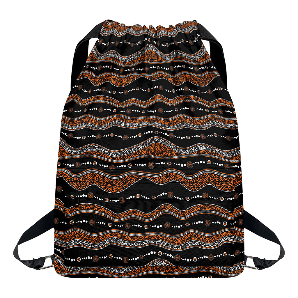 Australian Aboriginal Indigenous Print Drawstring Backpack