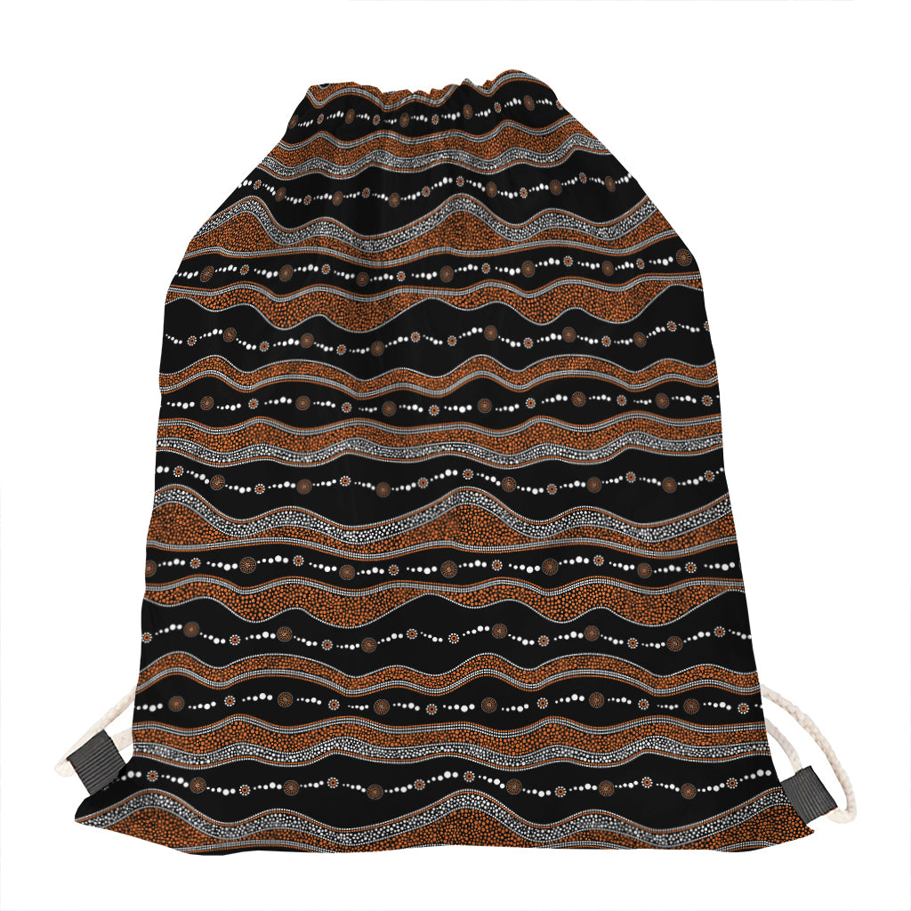 Australian Aboriginal Indigenous Print Drawstring Bag