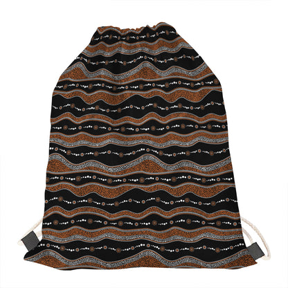 Australian Aboriginal Indigenous Print Drawstring Bag
