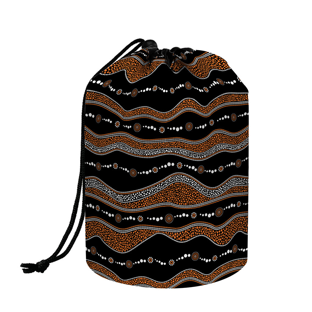 Australian Aboriginal Indigenous Print Drawstring Makeup Bag