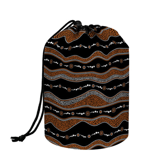 Australian Aboriginal Indigenous Print Drawstring Makeup Bag