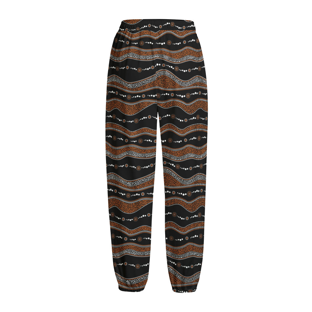 Australian Aboriginal Indigenous Print Fleece Lined Knit Pants