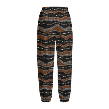Australian Aboriginal Indigenous Print Fleece Lined Knit Pants