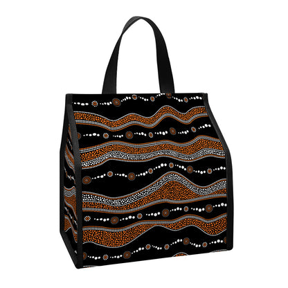 Australian Aboriginal Indigenous Print Insulated Lunch Tote