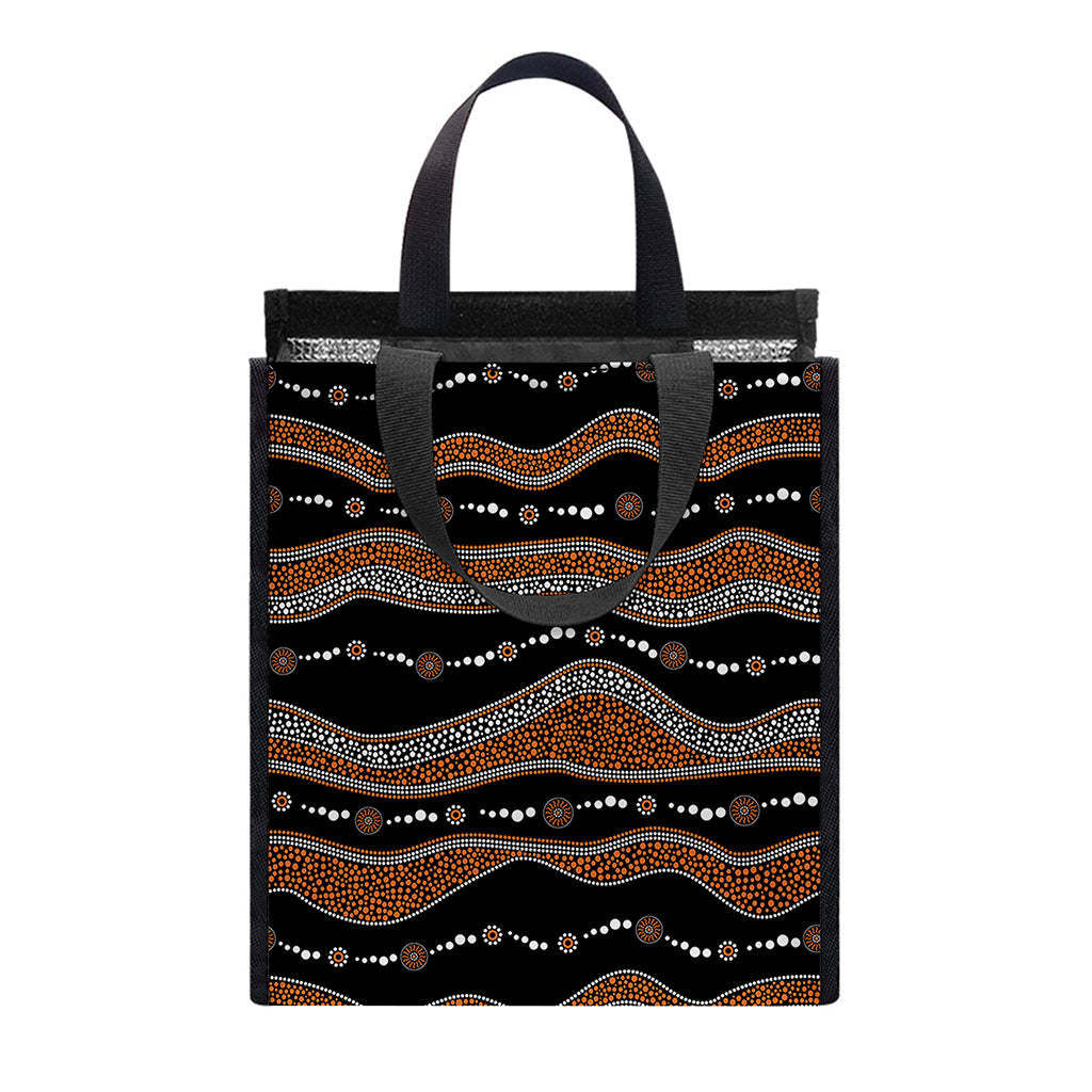 Australian Aboriginal Indigenous Print Insulated Lunch Tote