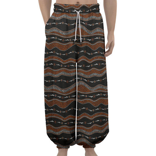 Australian Aboriginal Indigenous Print Lantern Pants