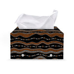 Australian Aboriginal Indigenous Print Leather Tissue Box Cover