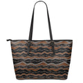 Australian Aboriginal Indigenous Print Leather Tote Bag With Zipper