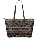 Australian Aboriginal Indigenous Print Leather Tote Bag