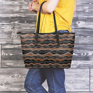 Australian Aboriginal Indigenous Print Leather Tote Bag