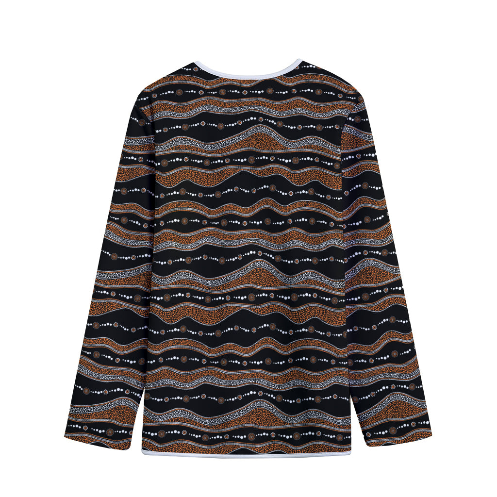 Australian Aboriginal Indigenous Print Long Sleeve Short Coat