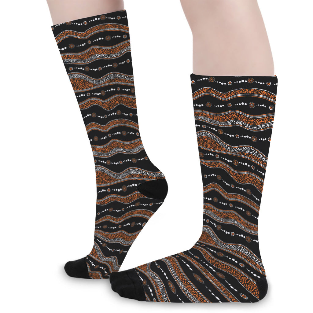 Australian Aboriginal Indigenous Print Long Socks