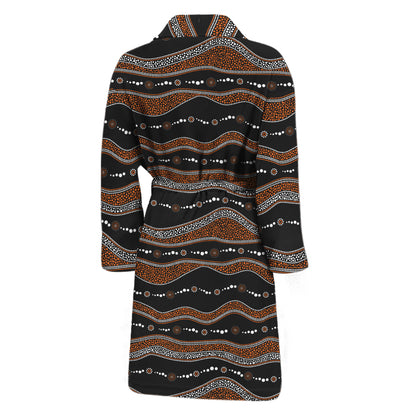 Australian Aboriginal Indigenous Print Men's Bathrobe
