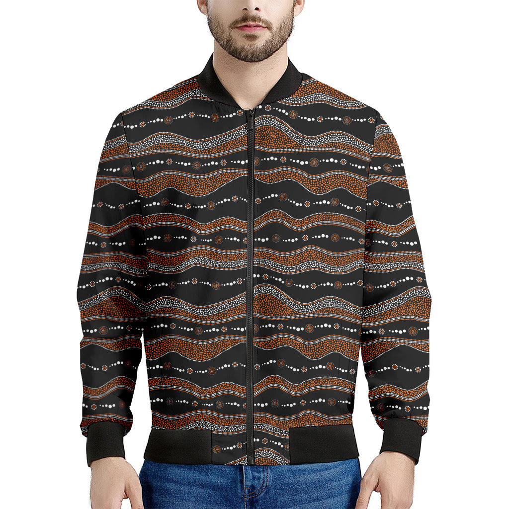 Australian Aboriginal Indigenous Print Men's Bomber Jacket