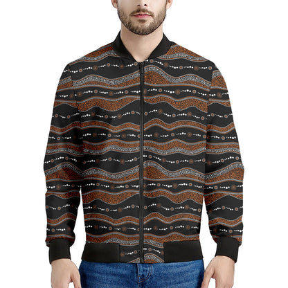 Australian Aboriginal Indigenous Print Men's Bomber Jacket