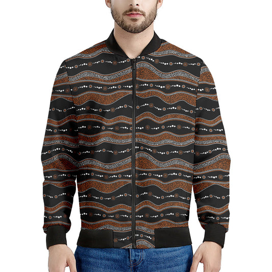 Australian Aboriginal Indigenous Print Men's Bomber Jacket