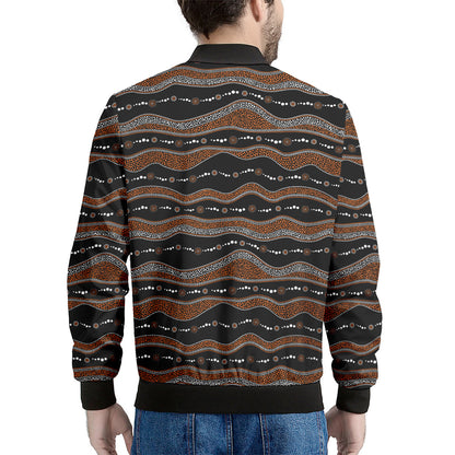Australian Aboriginal Indigenous Print Men's Bomber Jacket