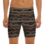 Australian Aboriginal Indigenous Print Men's Long Boxer Briefs