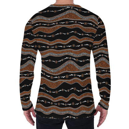 Australian Aboriginal Indigenous Print Men's Long Sleeve T-Shirt