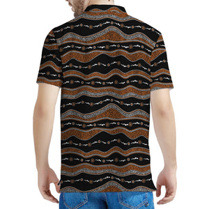 Australian Aboriginal Indigenous Print Men's Polo Shirt