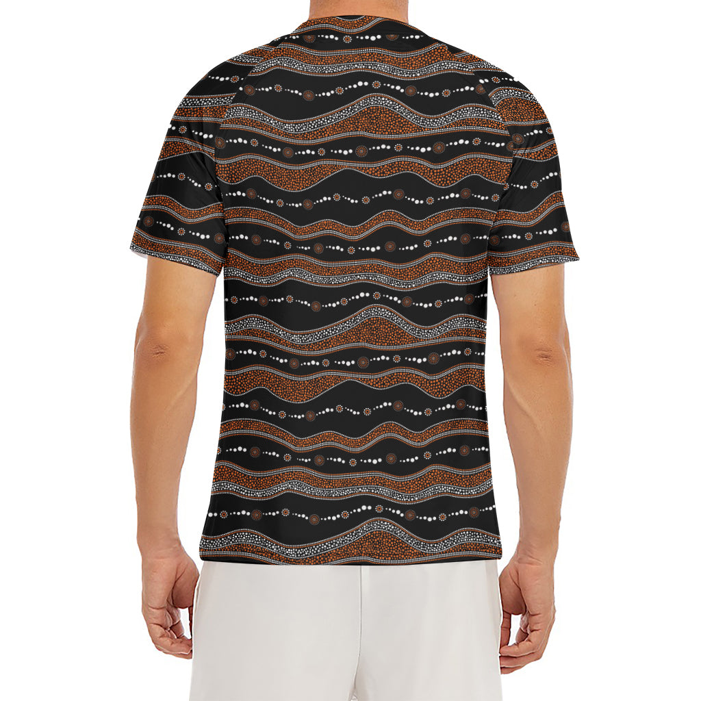 Australian Aboriginal Indigenous Print Men's Short Sleeve Rash Guard