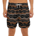 Australian Aboriginal Indigenous Print Men's Split Running Shorts