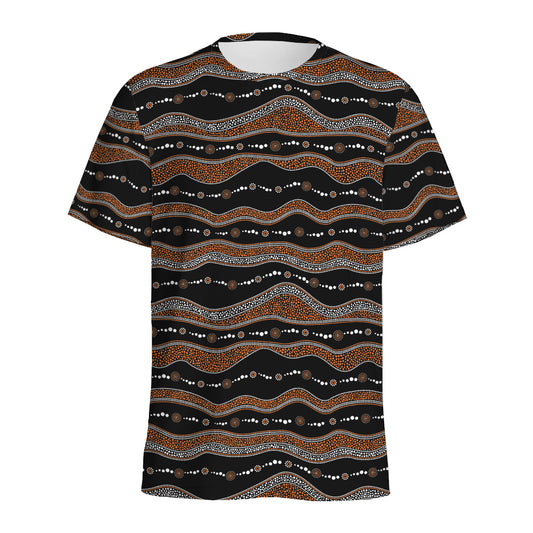 Australian Aboriginal Indigenous Print Men's Sports T-Shirt