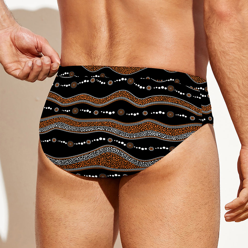 Australian Aboriginal Indigenous Print Men's Swim Briefs