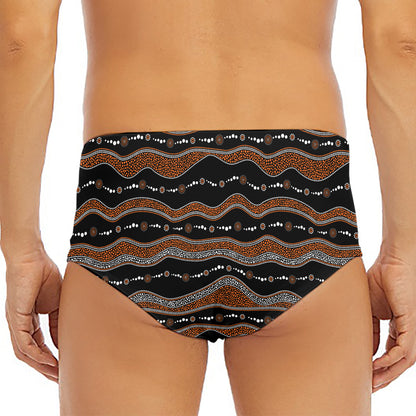 Australian Aboriginal Indigenous Print Men's Triangle Swim Briefs
