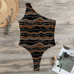 Australian Aboriginal Indigenous Print One Shoulder Bodysuit