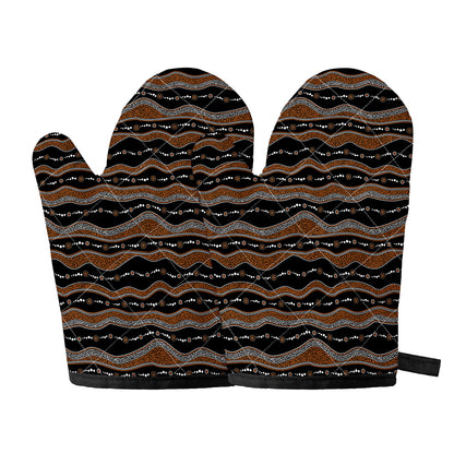 Australian Aboriginal Indigenous Print Oven Mitts