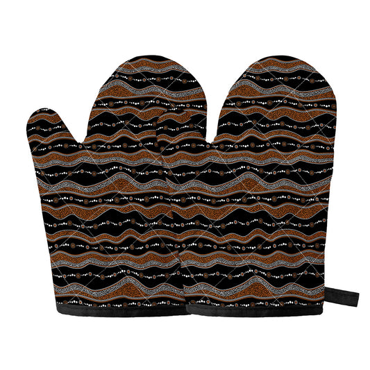 Australian Aboriginal Indigenous Print Oven Mitts
