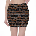 Australian Aboriginal Indigenous Print Pencil Mini Skirt