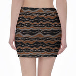 Australian Aboriginal Indigenous Print Pencil Mini Skirt