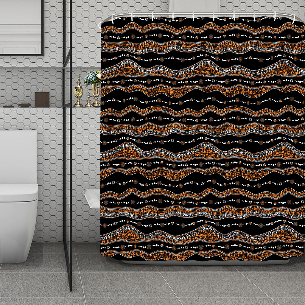 Australian Aboriginal Indigenous Print Polyester Shower Curtain
