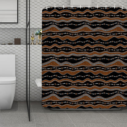 Australian Aboriginal Indigenous Print Polyester Shower Curtain