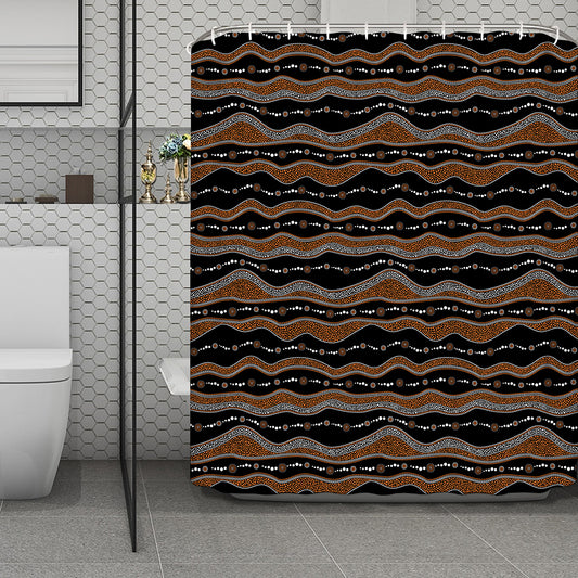 Australian Aboriginal Indigenous Print Polyester Shower Curtain