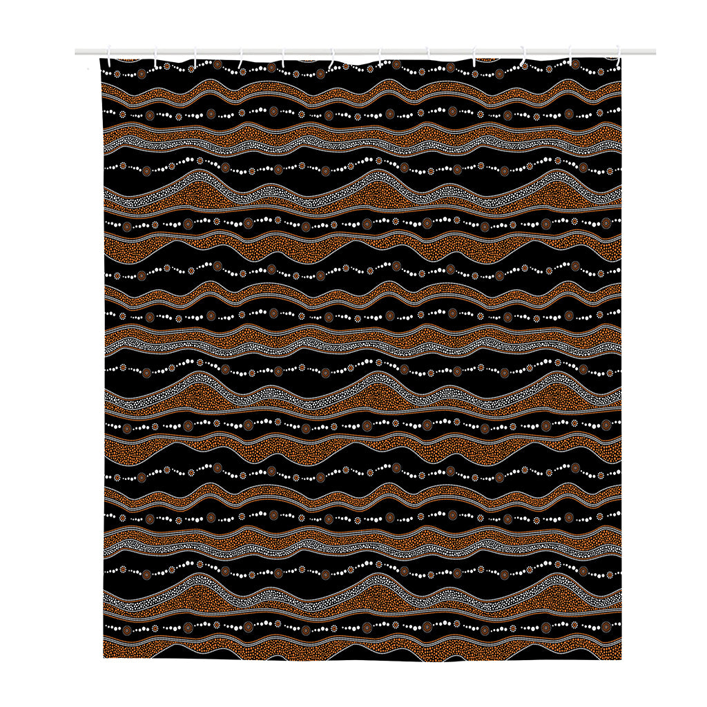 Australian Aboriginal Indigenous Print Polyester Shower Curtain