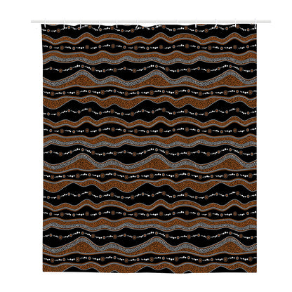 Australian Aboriginal Indigenous Print Polyester Shower Curtain