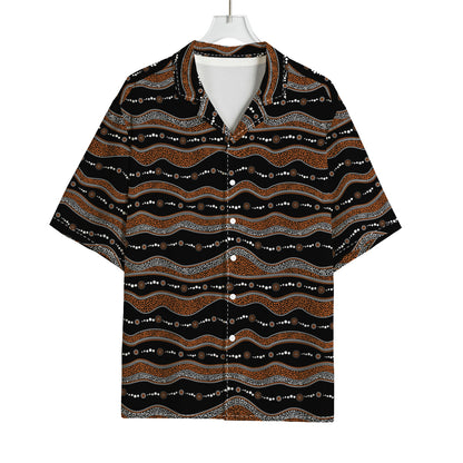 Australian Aboriginal Indigenous Print Rayon Hawaiian Shirt