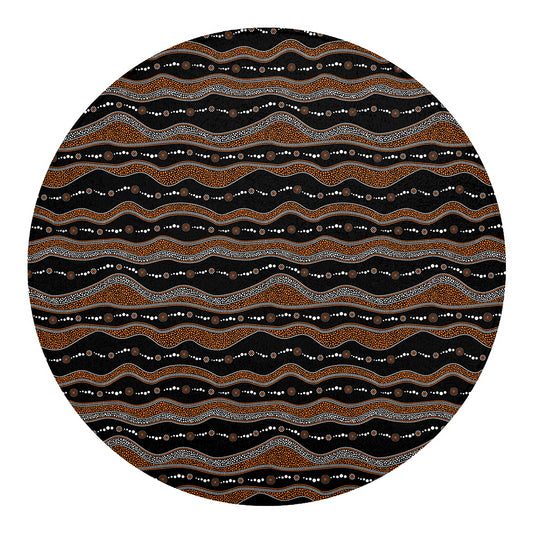 Australian Aboriginal Indigenous Print Round Blanket