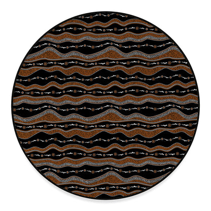 Australian Aboriginal Indigenous Print Round Floor Mat